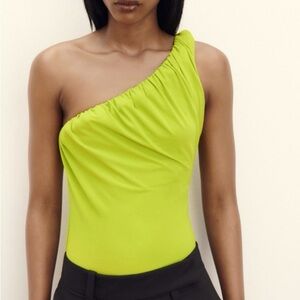 Zara draped asymmetrical bodysuit